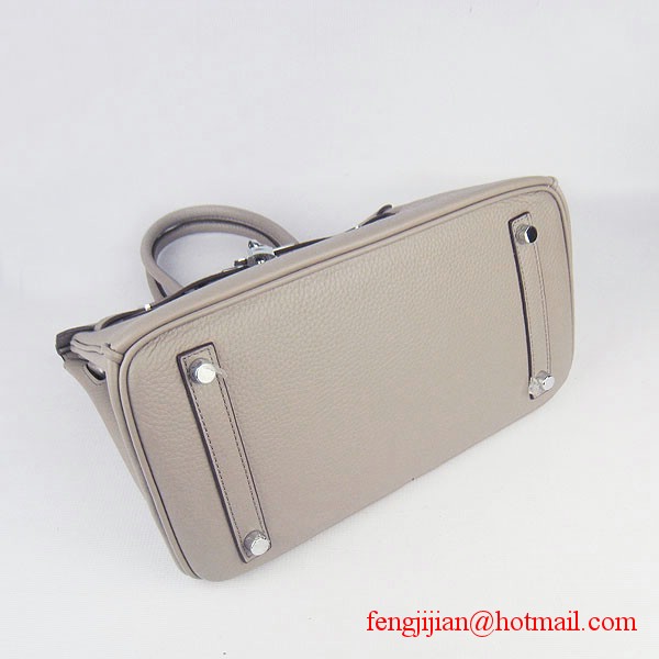 Hermes Birkin 30cm Togo Leather Bag Grey 6088